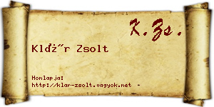 Klár Zsolt névjegykártya